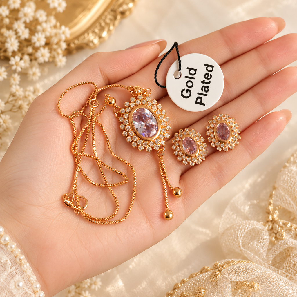 Gold plated Pendant set