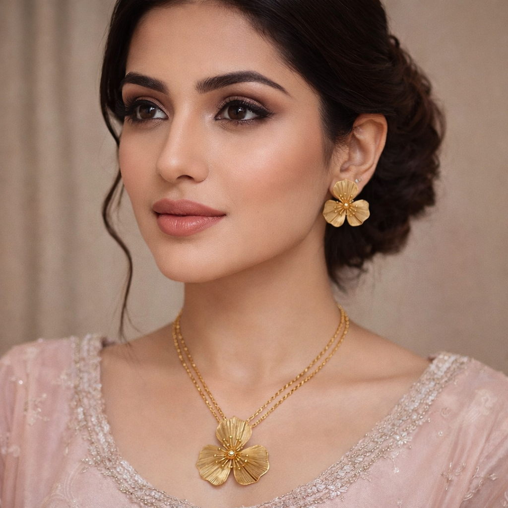 Beautiful Gold Plated Pendant set