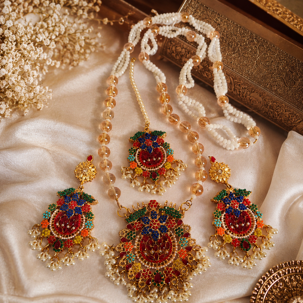 Gorgeous Nauratan maala set
