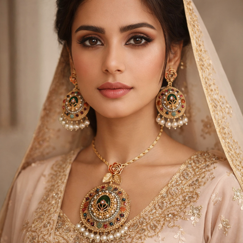 Premium Nauratan big Pendant Pendant set